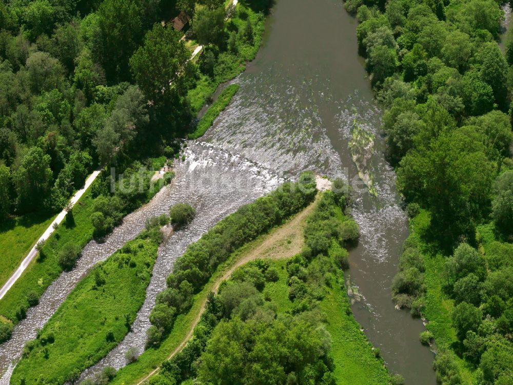 Luftbild Riedlingen - Fluß- Delta und Strom- Mündung der Donau in Riedlingen im Bundesland Baden-Württemberg, Deutschland