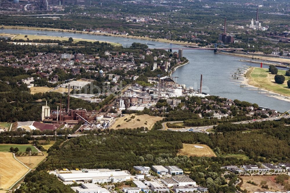 Luftbild Duisburg - Fluß- Delta und Strom- Mündung der Ruhr in den Rhein in Duisburg im Bundesland Nordrhein-Westfalen