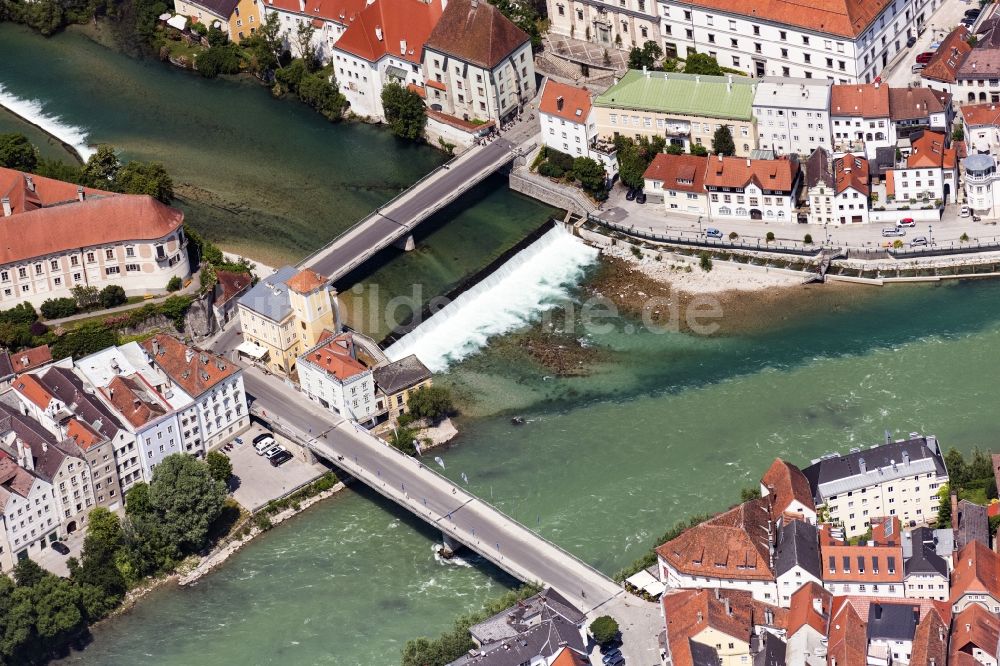 Luftbild Steyr - Fluß- Delta und Strom- Mündung in Steyr in Oberösterreich, Österreich