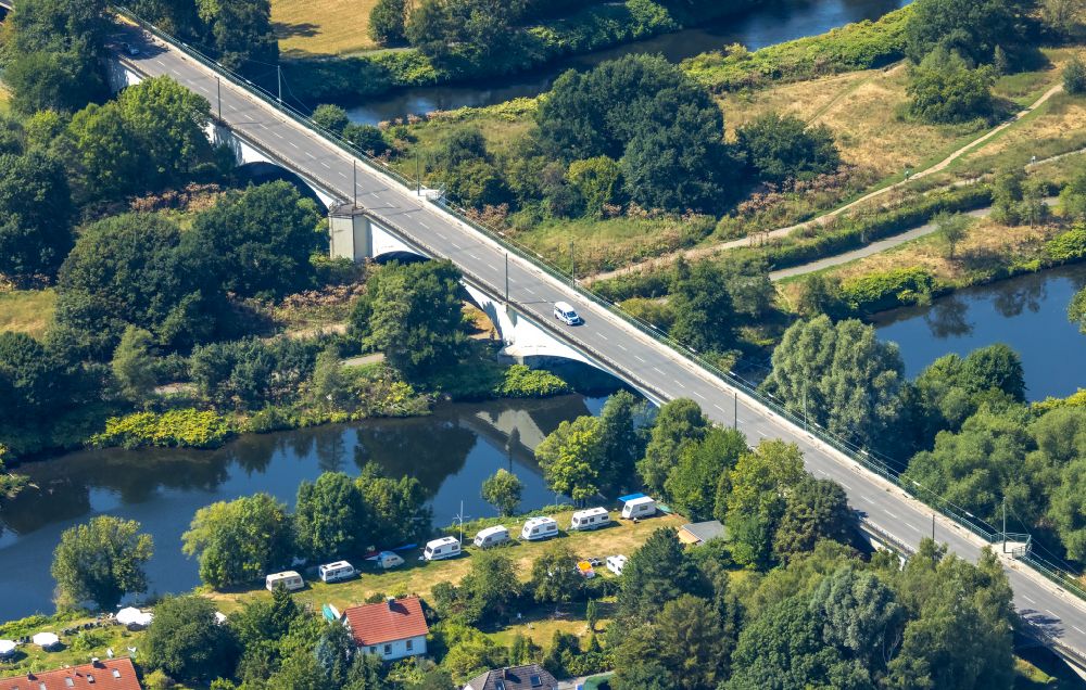 Luftbild Heven - Flussbrücke über die Ruhr in Heven im Bundesland Nordrhein-Westfalen, Deutschland