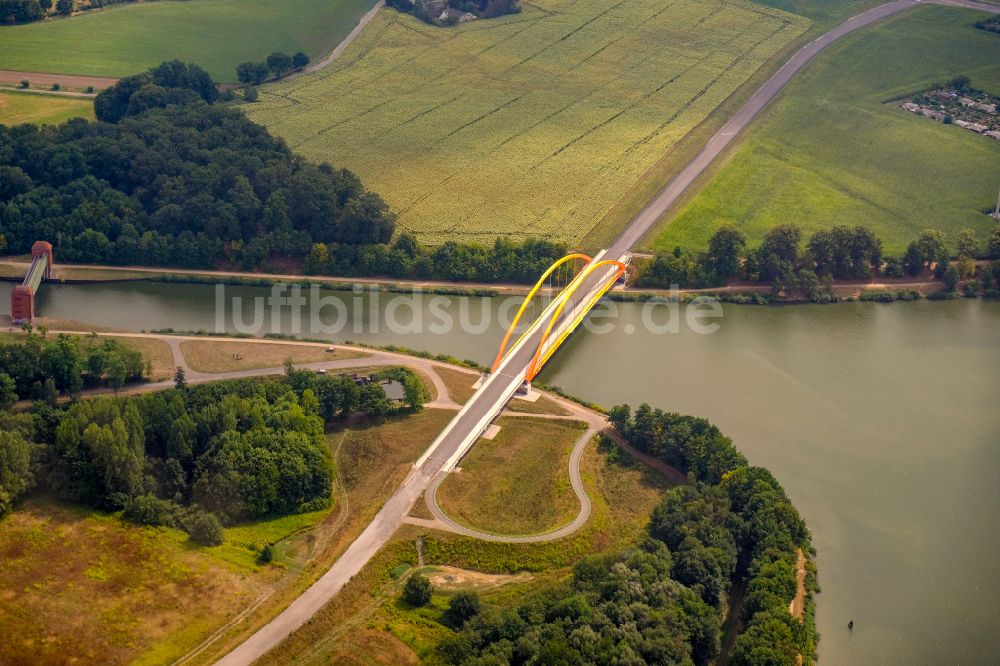 Luftbild Datteln - Flußbrücke Dattelner-Meer-Bogen in Datteln im Bundesland Nordrhein-Westfalen, Deutschland