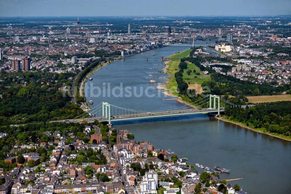 Luftbild Köln - Flussbrücke Rheinbrücke Köln-Rodenkirchen in Köln im Bundesland Nordrhein-Westfalen, Deutschland