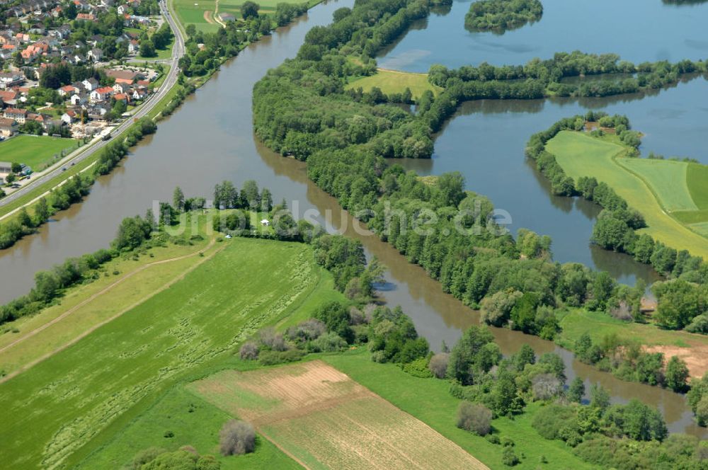 Luftbild Bischberg - Flussverlauf des Main in Bayern