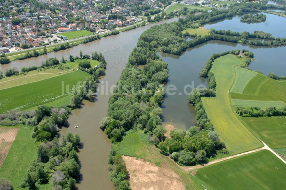 Luftbild Bischberg - Flussverlauf des Main in Bayern