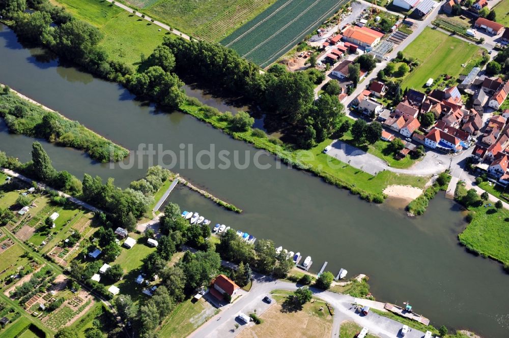 Luftbild Mainstockheim - Flussverlauf des Main bei Mainstockheim im Bundesland Bayern