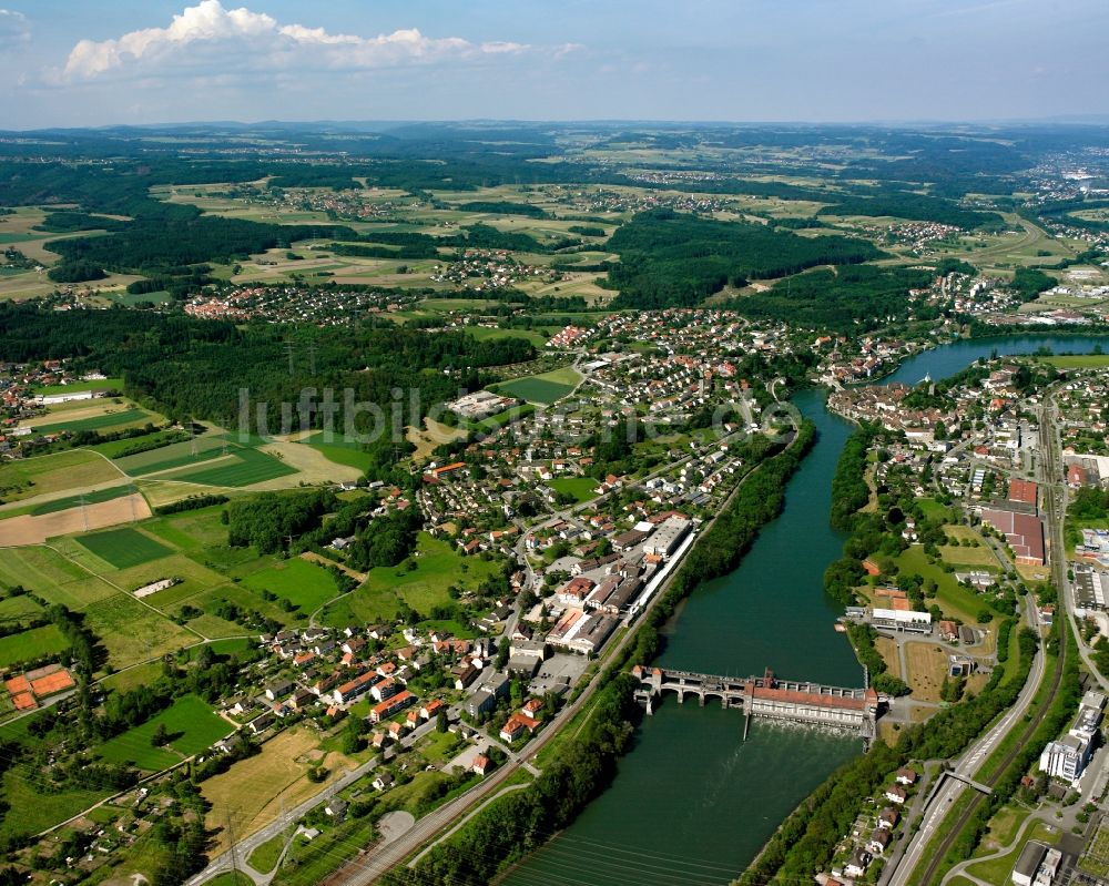 Luftbild Laufenburg - Flusswasserkraftwerk der Energiedienst Holding AG am Rhein in Laufenburg im Bundesland Baden-Württemberg, Deutschland