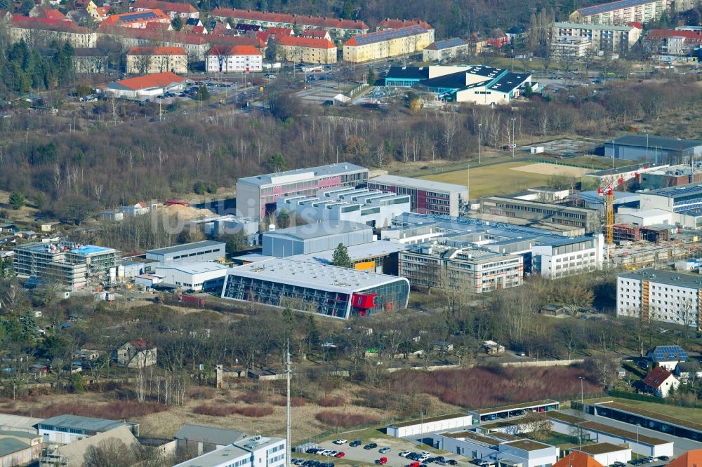 Luftaufnahme Cottbus - Forschungs- Gebäude und Bürokomplex der Brandenburgische Technische Universität Cottbus-Senftenberg in Cottbus im Bundesland Brandenburg, Deutschland