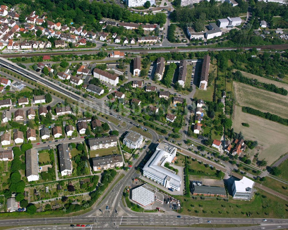 Luftbild Karlsruhe - Forschungs- Gebäude und Bürokomplex DVGW-Technologiezentrum Wasser in Karlsruhe im Bundesland Baden-Württemberg, Deutschland