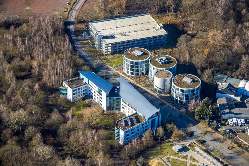 Luftaufnahme Witten - Forschungs- Gebäude und Bürokomplex der ZBZ Witten GmbH in Witten im Bundesland Nordrhein-Westfalen