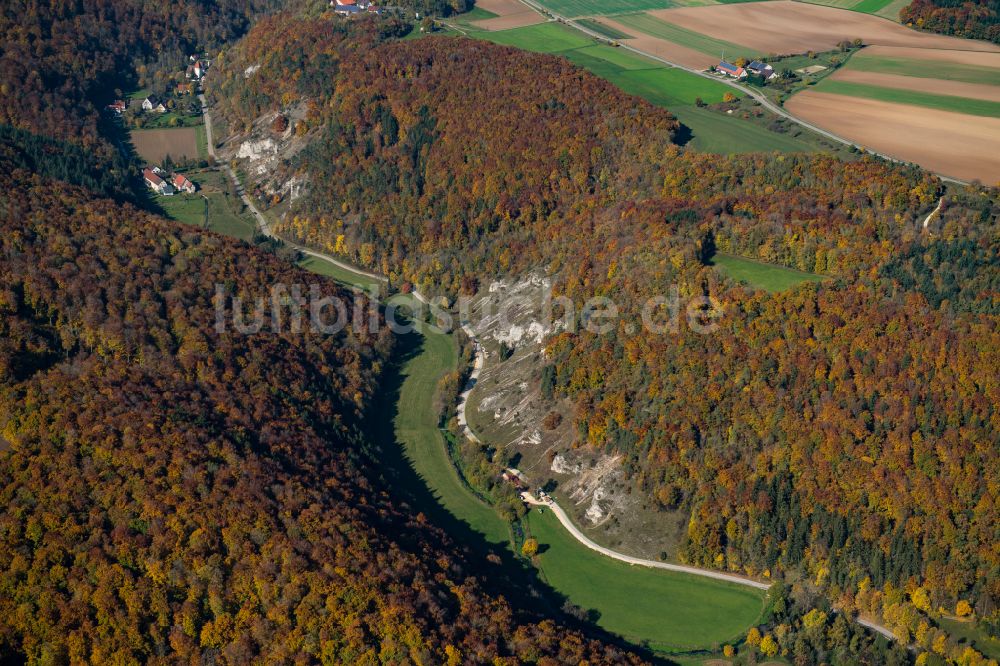 Luftbild Blaustein - Forstgebiete in einem Waldgebiet in Blaustein im Bundesland Baden-Württemberg, Deutschland