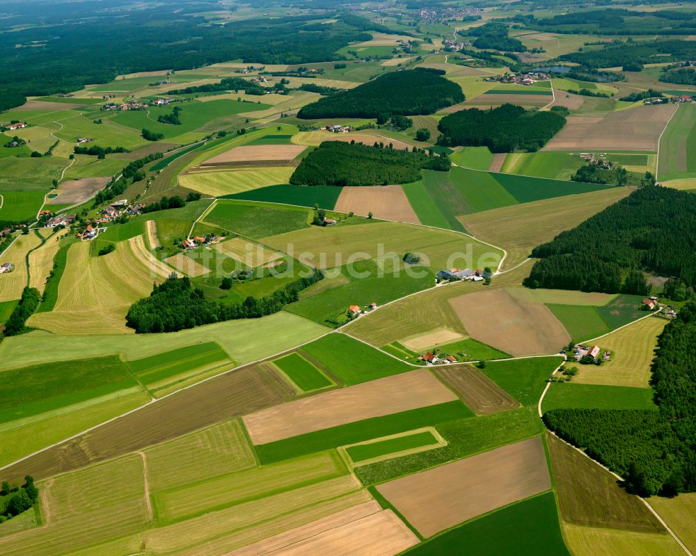 Luftbild Ellwangen - Forstgebiete in einem Waldgebiet in Ellwangen im Bundesland Baden-Württemberg, Deutschland