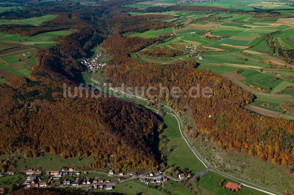 Luftbild Gundershofen - Forstgebiete in einem Waldgebiet in Gundershofen im Bundesland Baden-Württemberg, Deutschland