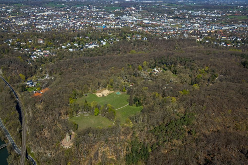 Luftaufnahme Witten - Forstgebiete in einem Waldgebiet Hohenstein in Witten im Bundesland Nordrhein-Westfalen, Deutschland