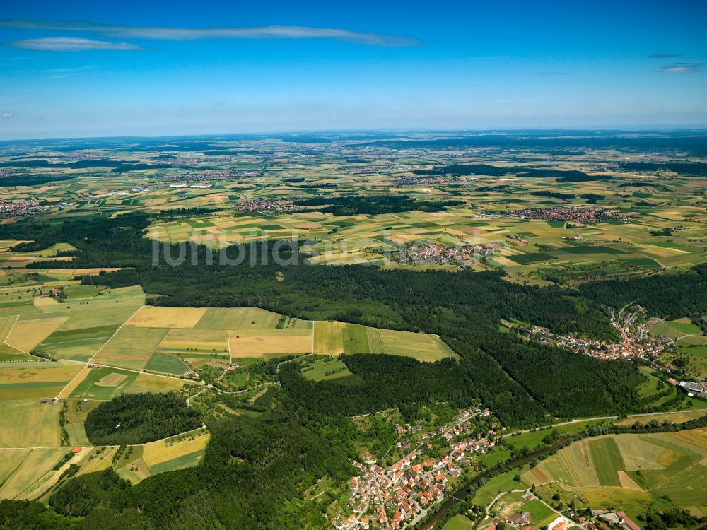 Luftaufnahme Neustetten - Forstgebiete in einem Waldgebiet in Neustetten im Bundesland Baden-Württemberg, Deutschland