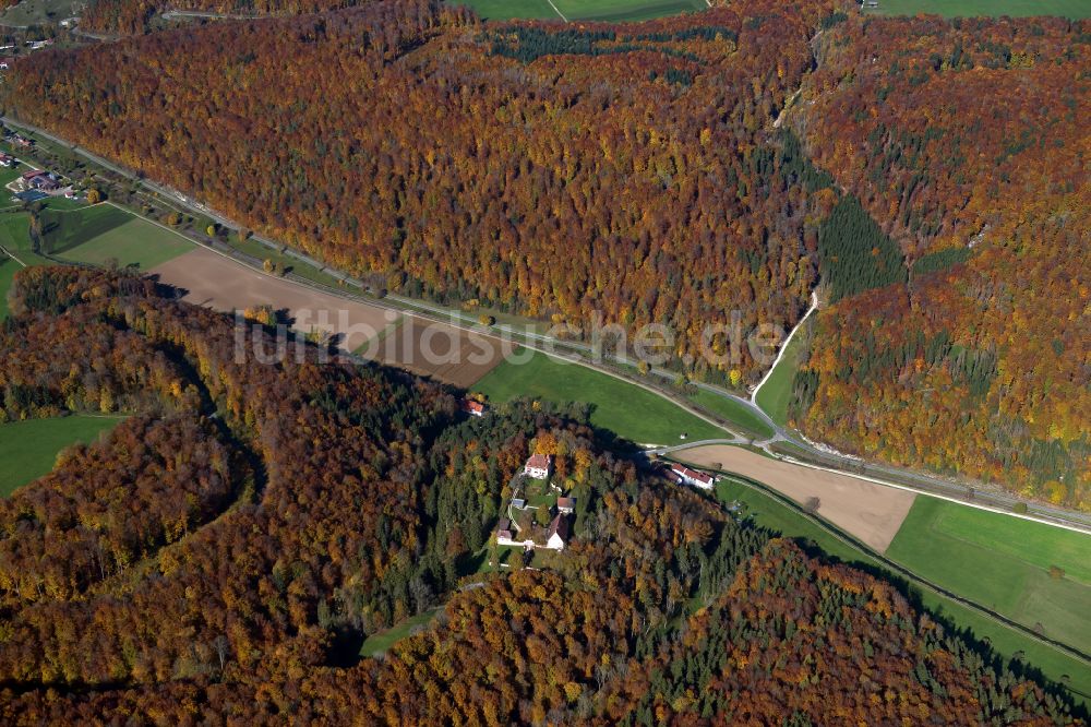 Luftaufnahme Neusteußlingen - Forstgebiete in einem Waldgebiet in Neusteußlingen im Bundesland Baden-Württemberg, Deutschland
