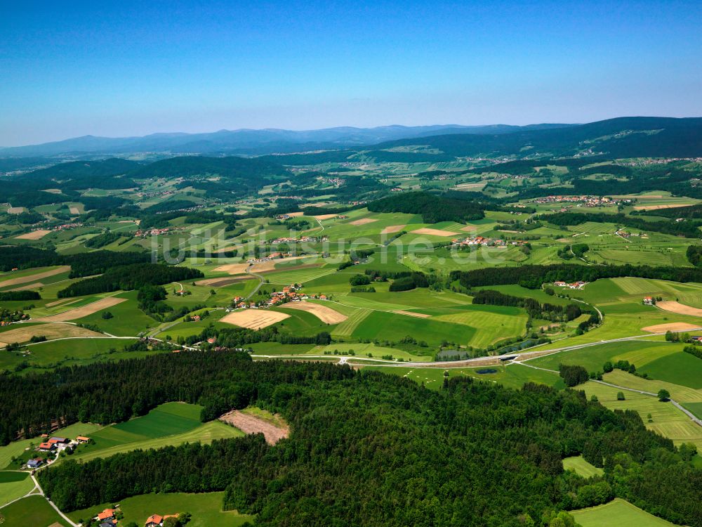 Reichling von oben - Forstgebiete in einem Waldgebiet in Reichling im Bundesland Bayern, Deutschland