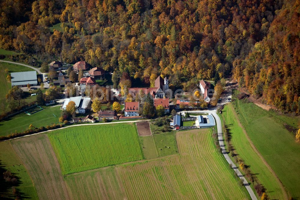 Schelklingen aus der Vogelperspektive: Forstgebiete in einem Waldgebiet in Schelklingen im Bundesland Baden-Württemberg, Deutschland