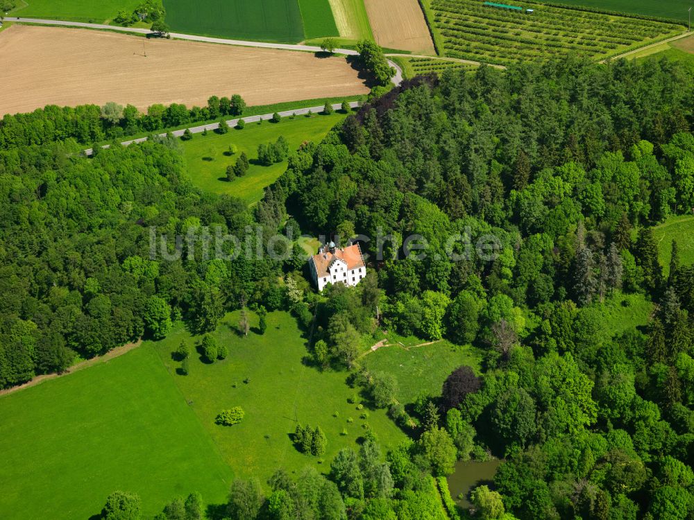 Luftaufnahme Sommershausen - Forstgebiete in einem Waldgebiet in Sommershausen im Bundesland Baden-Württemberg, Deutschland