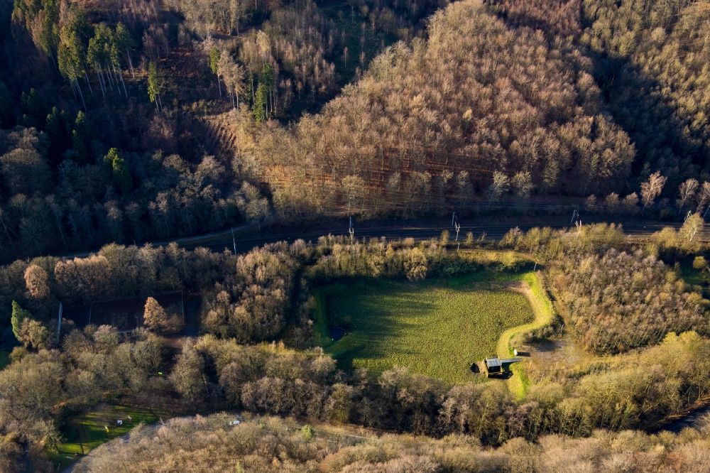 Luftaufnahme Velbert - Forstgebiete in einem Waldgebiet in Velbert im Bundesland Nordrhein-Westfalen, Deutschland