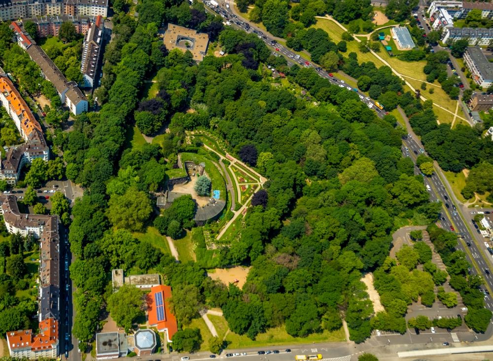 Luftaufnahme Köln - Fragmente der Festungsanlage Fort X am Neusser Wall in Köln im Bundesland Nordrhein-Westfalen, Deutschland