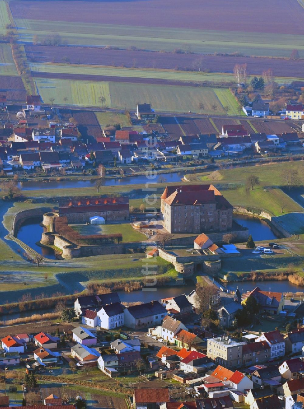 Luftbild Heldrungen - Fragmente der Festungsanlage in Heldrungen im Bundesland Thüringen, Deutschland