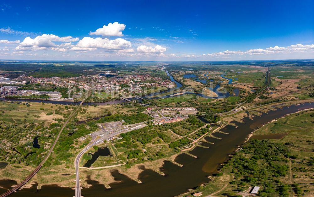 Luftaufnahme Küstrin Kostrzyn nad Odra - Fragmente der Festungsanlage in Küstrin Kostrzyn nad Odra in Lubuskie Lebus, Polen