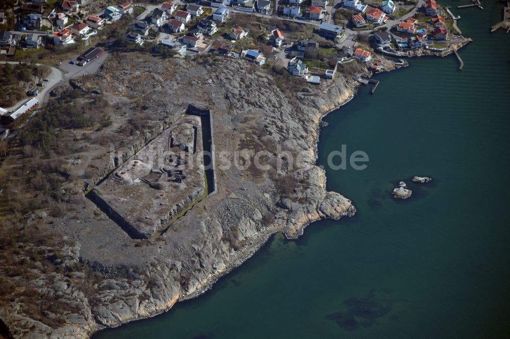 Luftaufnahme Göteborg - Fragmente der Festungsanlage Oscar II Fort in Göteborg in Västra Götalands län, Schweden