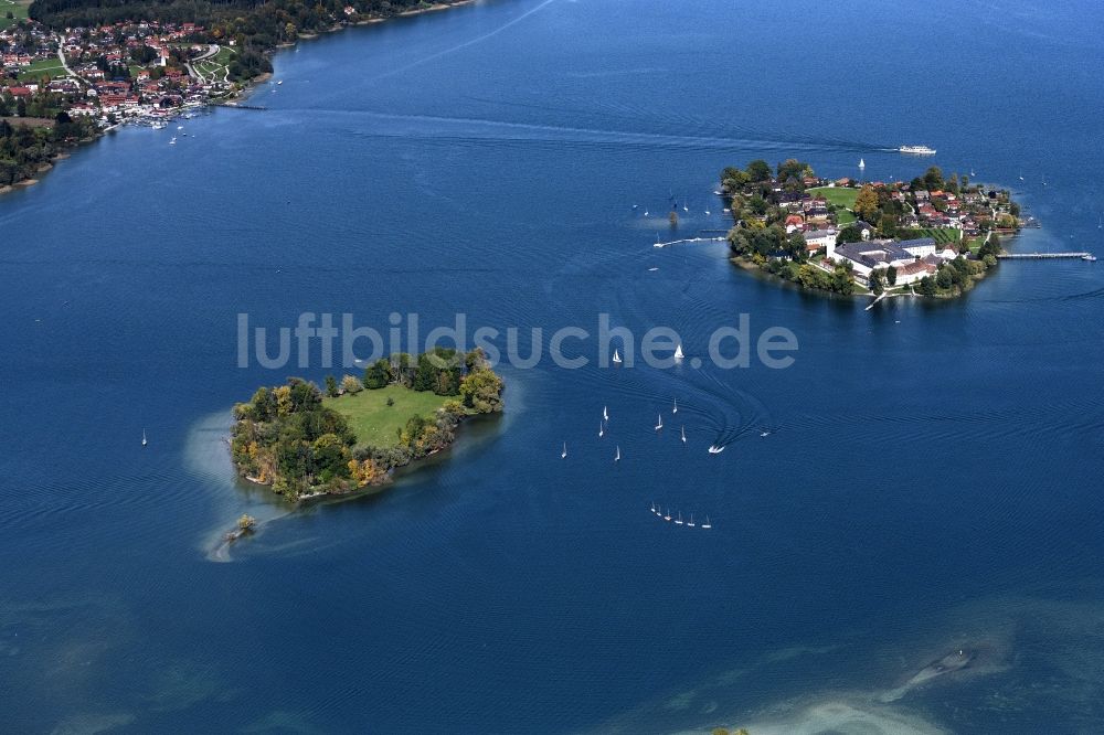 Luftbild Chiemsee - Fraueninsel im Chiemsee im Bundesland Bayern, Deutschland