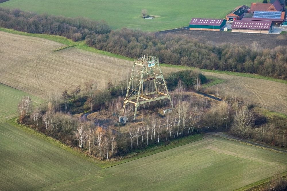 Luftbild Herbern - Förderanlage mit Teufgerüst Feld Donar in Herbern im Bundesland Nordrhein-Westfalen, Deutschland