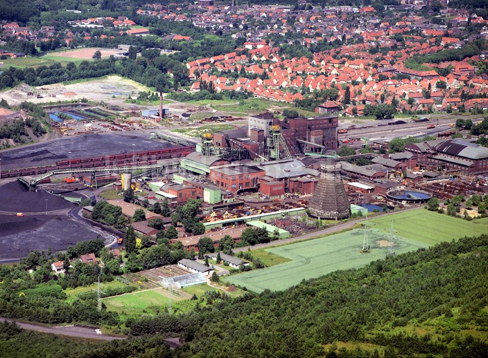 Luftbild Ahlen - Förderanlagen und Bergbau- Schacht- Anlagen am Förderturm der Zeche Westfalen in Ahlen im Bundesland Nordrhein-Westfalen, Deutschland