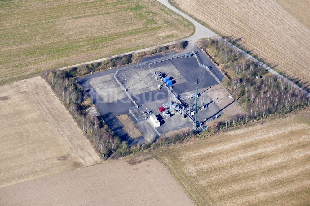 Wildeshausen aus der Vogelperspektive: Fördersonden - Station zur Gas- Förderung in Wildeshausen im Bundesland Niedersachsen, Deutschland