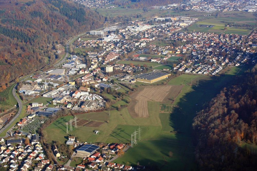 Luftbild Maulburg - Freifläche für das geplante Gewerbegebiet West in Maulburg im Bundesland Baden-Württemberg, Deutschland