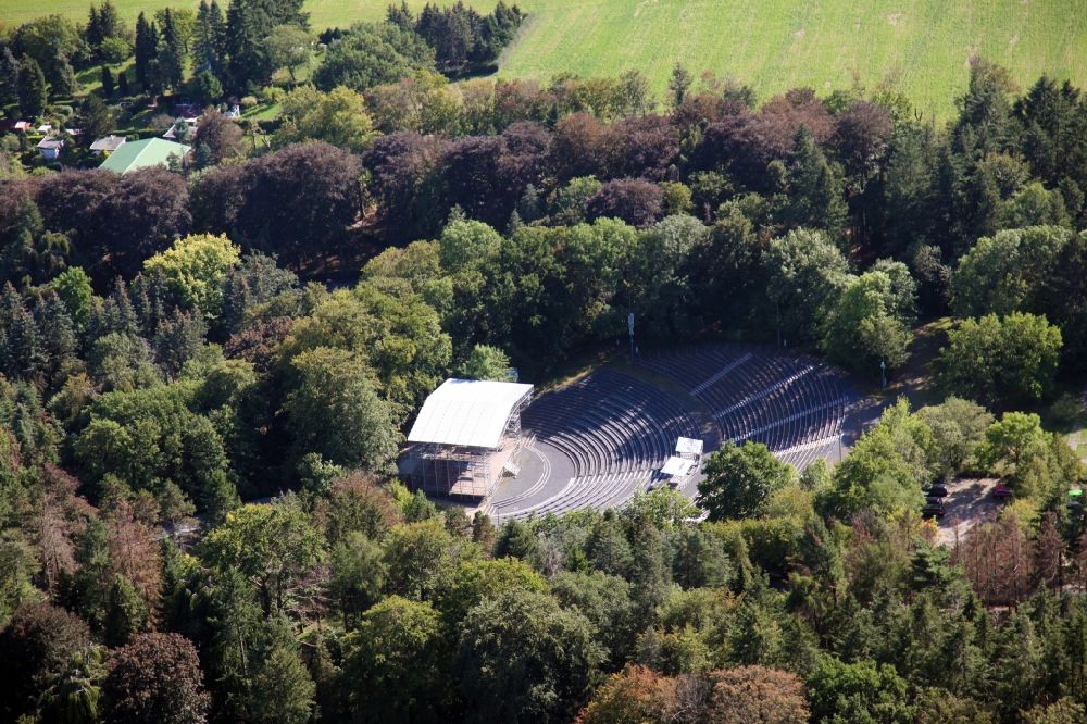 Luftbild Kamenz - Freilichtbühne Hutbergbühne in Kamenz im Bundesland Sachsen, Deutschland