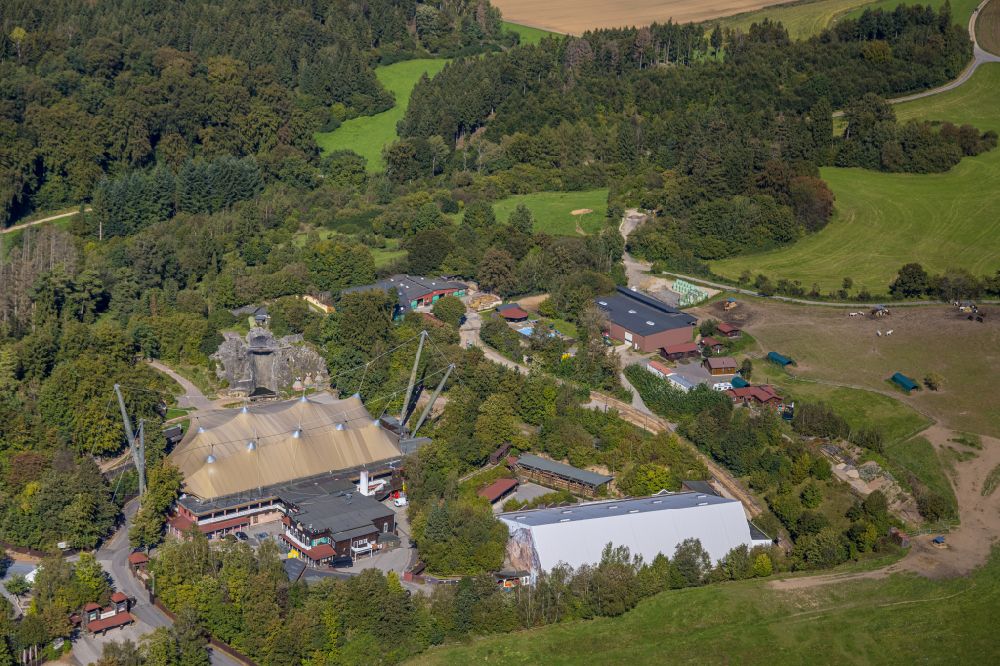 Elspe von oben - Freilichtbühne Naturbühne in Lennestadt im Bundesland Nordrhein-Westfalen, Deutschland