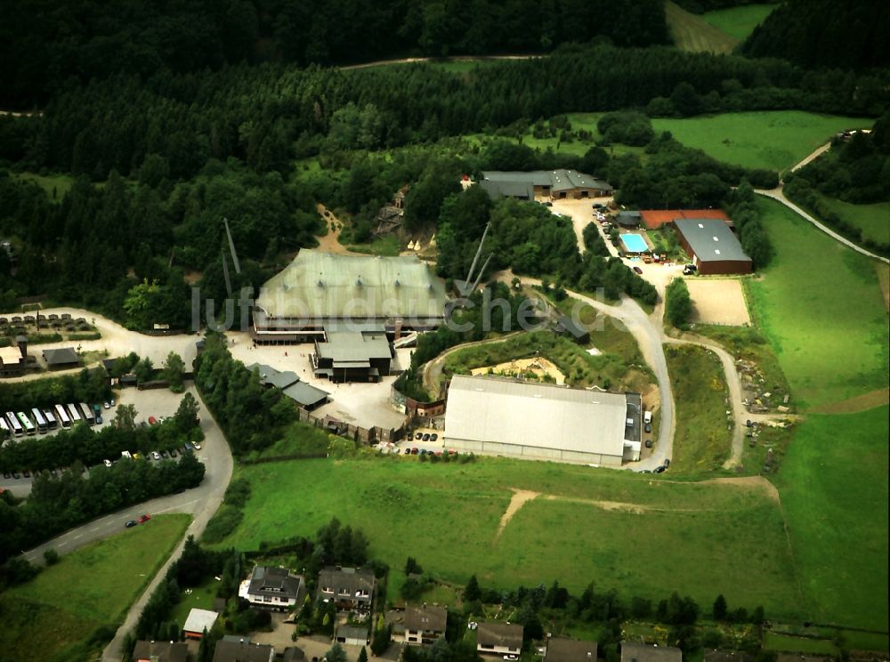 Lennestadt von oben - Freilichtbühne Naturbühne im Ortsteil Elspe in Lennestadt im Bundesland Nordrhein-Westfalen, Deutschland
