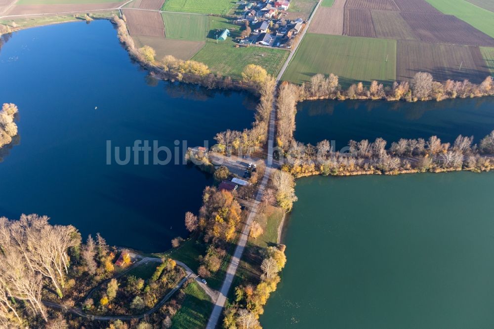 Luftbild Neupotz - Freiluft- Gaststätte Anglerheim Neupotz am Altrhein in Neupotz im Bundesland Rheinland-Pfalz, Deutschland