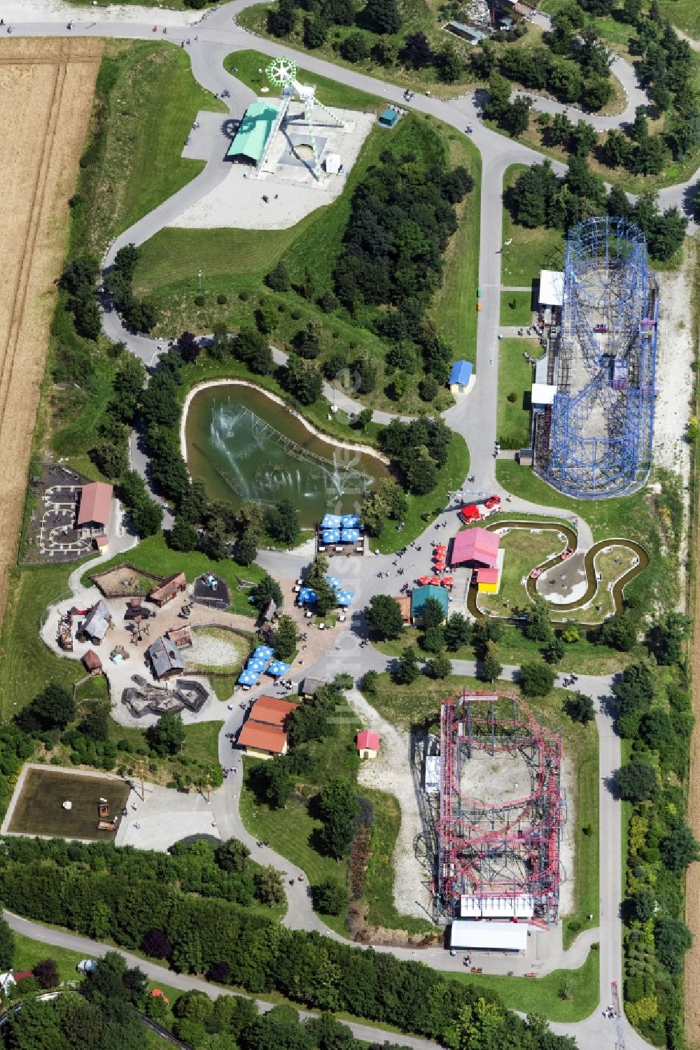 Bad Wörishofen von oben - Freizeitzentrum Allgäu Skyline Park in Bad Wörishofen im Bundesland Bayern, Deutschland