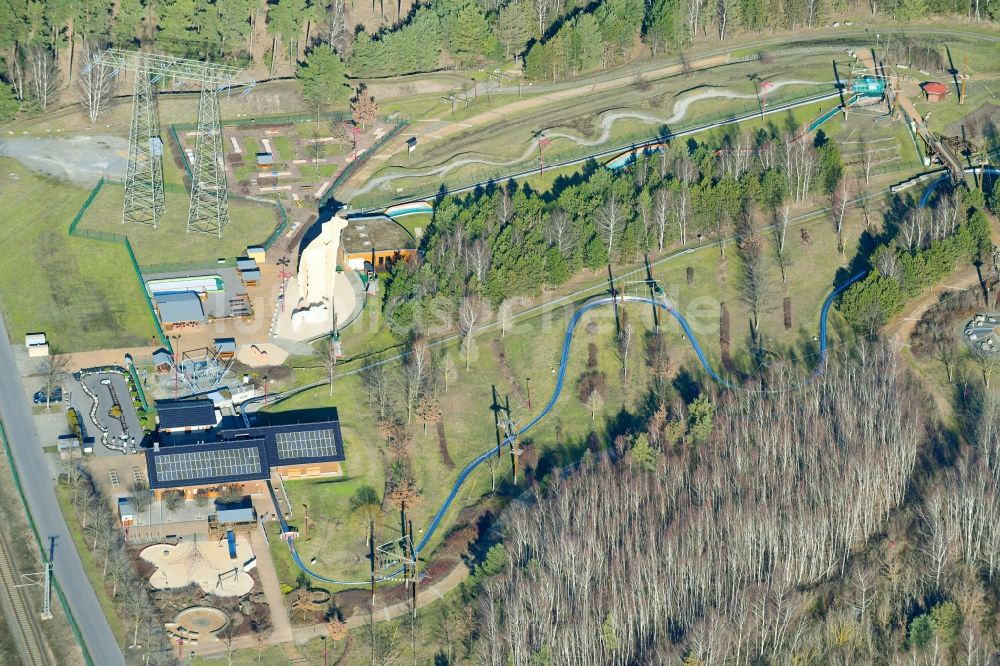Luftaufnahme Teichland - Freizeitzentrum Erlebnispark Teichland in Teichland im Bundesland Brandenburg, Deutschland