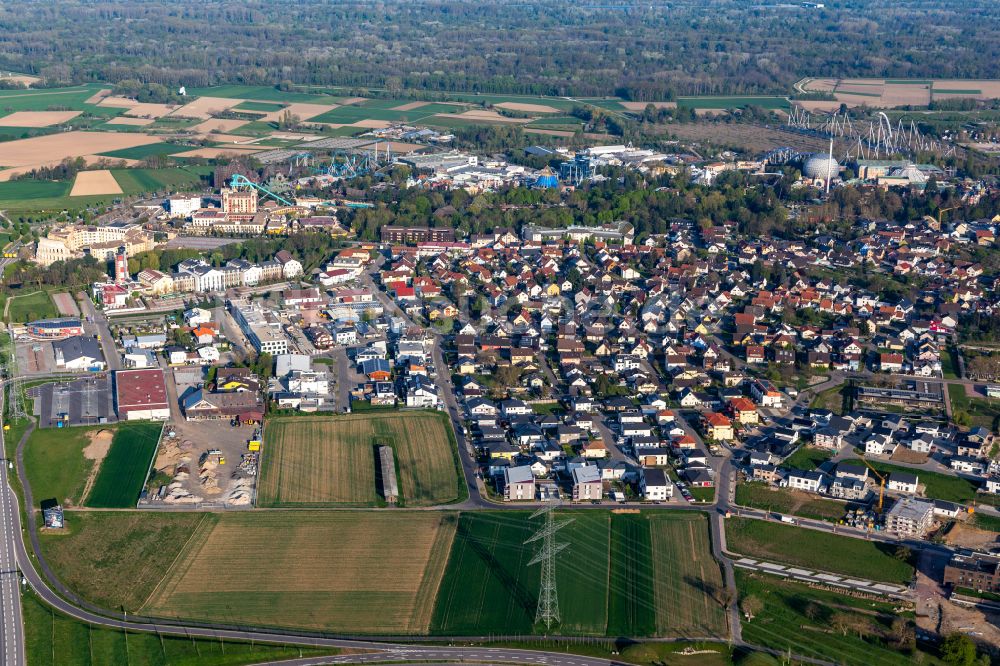 Luftaufnahme Rust - Freizeitzentrum Europapark in Rust im Bundesland Baden-Württemberg, Deutschland