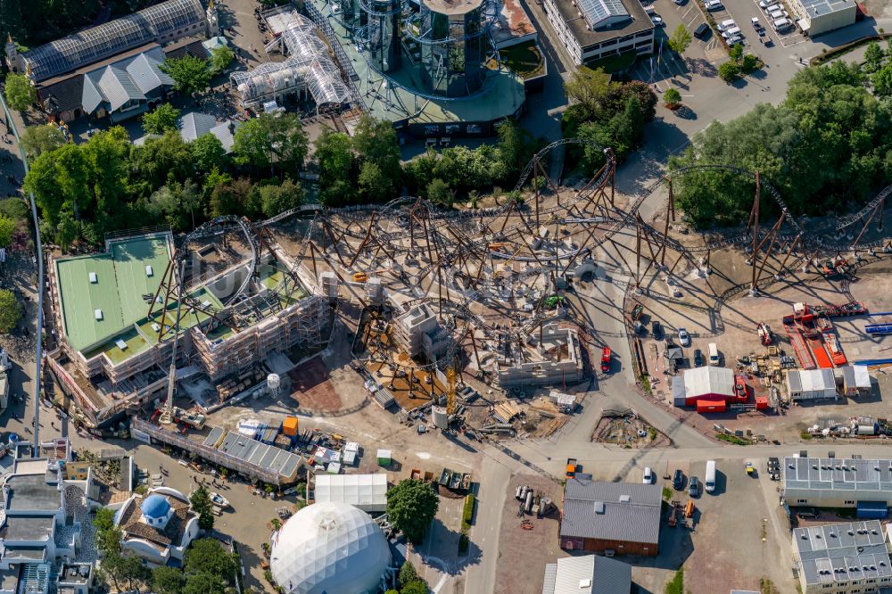 Luftbild Rust - Freizeitzentrum Europapark Rust , Baustelle für neuen Themenbereich Jugoslawien in Rust im Bundesland Baden-Württemberg, Deutschland