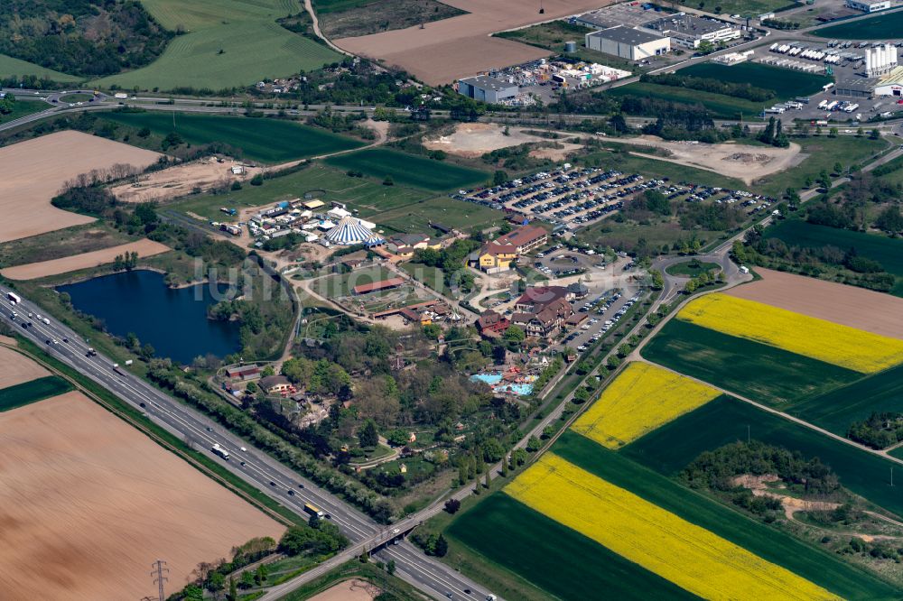 Luftaufnahme Kintzheim - Freizeitzentrum Freizeitpark Au Parc des Cigognes Mit Hotel und Kinderland in Kintzheim in Grand Est, Frankreich