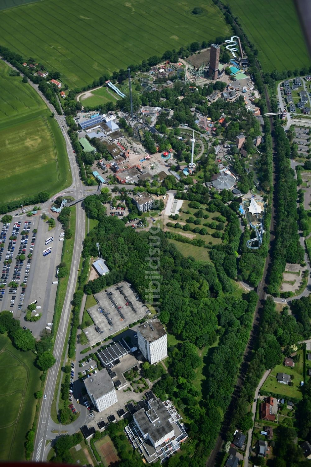 Sierksdorf von oben - Freizeitzentrum HANSA-PARK in Sierksdorf im Bundesland Schleswig-Holstein, Deutschland