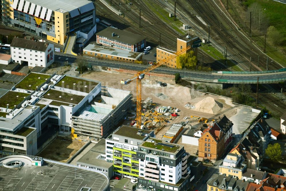 Luftbild Aschaffenburg - Freizeitzentrum - Kino - Gebäude im Ortsteil Innenstadt in Aschaffenburg im Bundesland Bayern, Deutschland