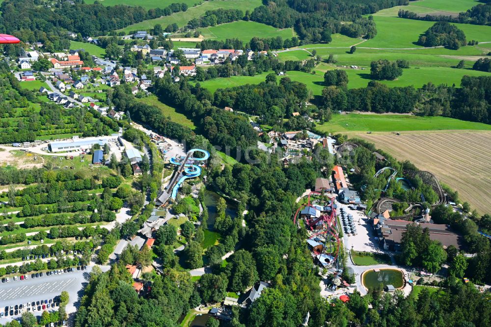 Lengenfeld von oben - Freizeitzentrum im Ortsteil Plohn in Lengenfeld im Bundesland Sachsen, Deutschland