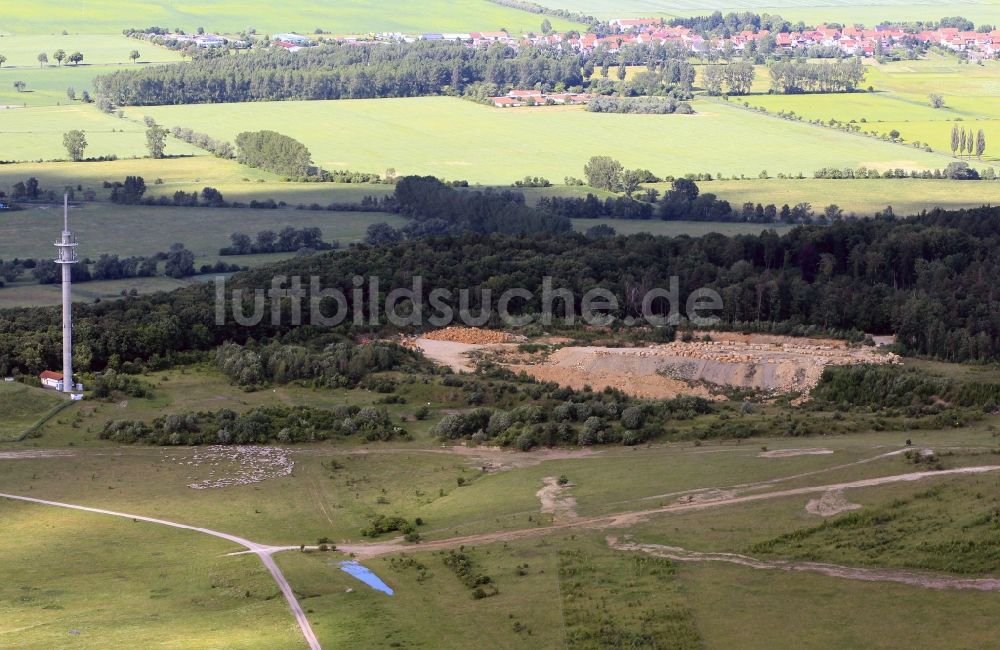 Luftbild Seebergen - Funkmast und Sandsteinbruch bei Seebergen im Bundesland Thüringen