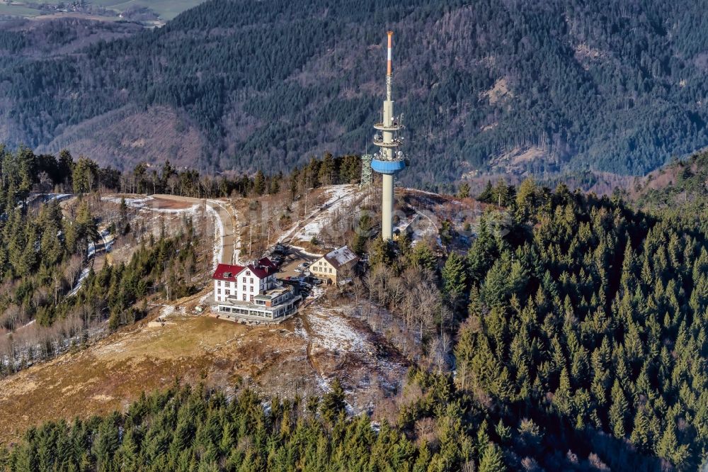 Schallsingen aus der Vogelperspektive: Funkturm und Sendeanlage als Grundnetzsender Sender Blauen in Schallsingen im Bundesland Baden-Württemberg, Deutschland