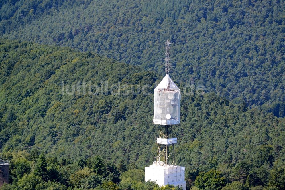 Luftaufnahme Maikammer - Funkturm und Sendeanlage auf der Kalmit in Maikammer im Bundesland Rheinland-Pfalz