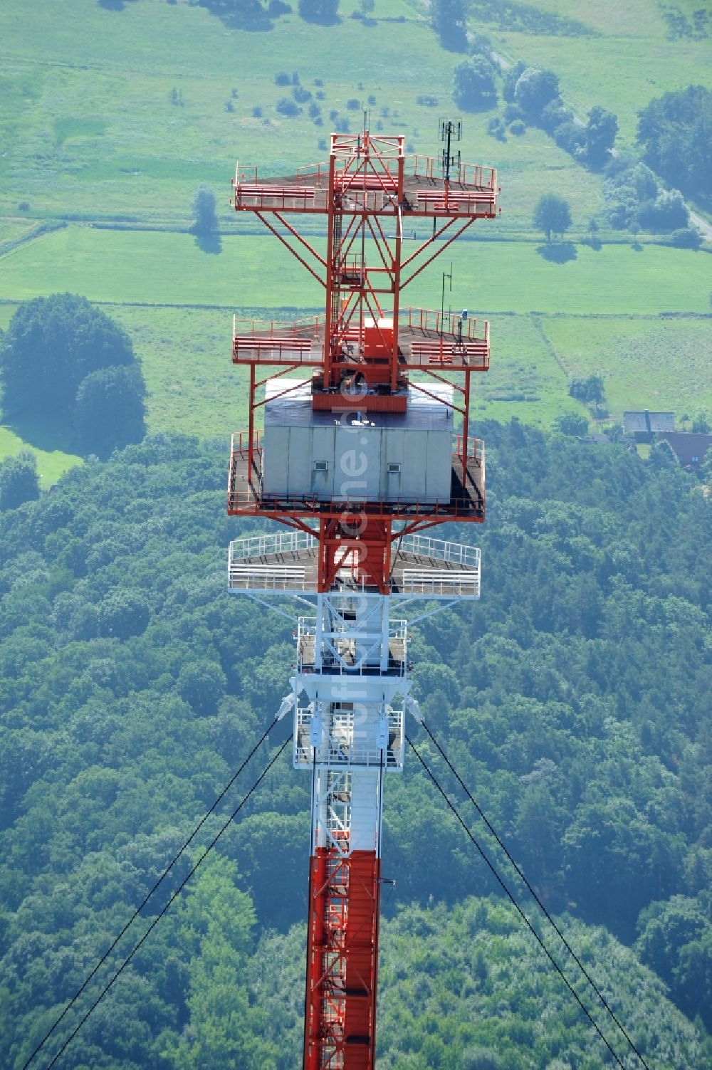 Dannenberg von oben - Funkturm Umsetzer Dannenberg bei Höhbeck im Bundesland Niedersachsen