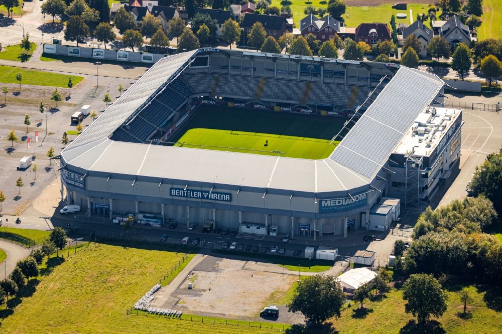 Luftbild Paderborn - Fußball- Stadion Benteler-Arena in Paderborn im Bundesland Nordrhein-Westfalen