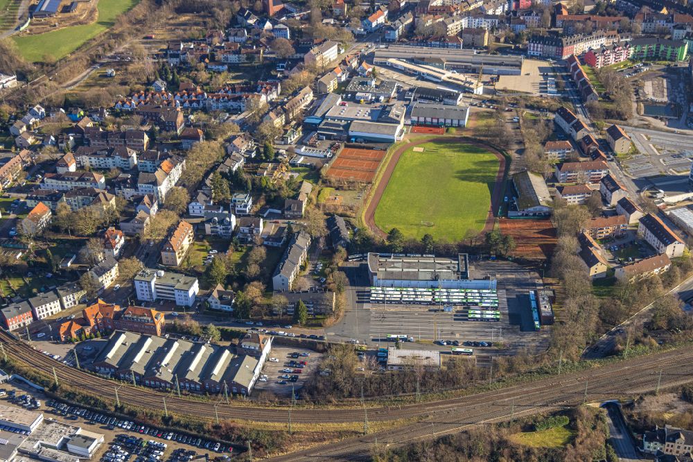Luftbild Witten - Fussballplatz an der Jahnstraße in Witten im Bundesland Nordrhein-Westfalen, Deutschland